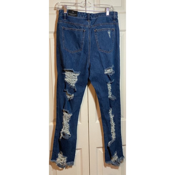NWT American Bazi Distressed High Waist Women's Junior‎ Jeans Blue Size 11 - Picture 2 of 8